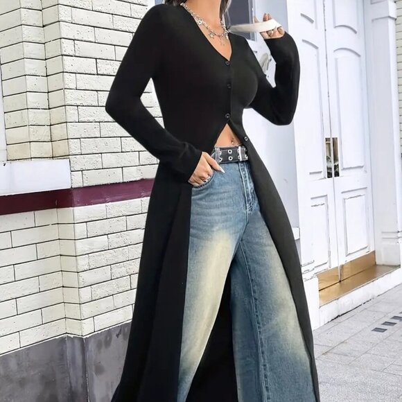 INTERNATIONAL HIGH QUALITY Sweaters - LENGTHY ELEGANT KNITTED CARDIGAN